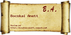 Bocskai Anett névjegykártya