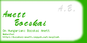 anett bocskai business card